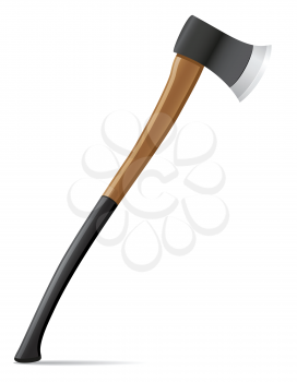 tool axe with wooden handle vector illustration isolated on white background