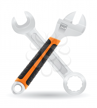 tools spanner and screw wrench icons vector illustration isolated on white background
