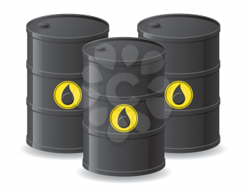black barrels for oil vector illustration isolated on white background