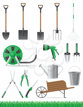 set garden tool vector illustration isolated on white background