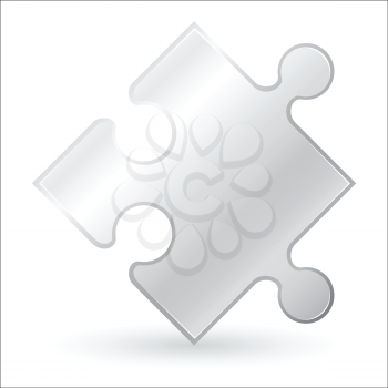metallic puzzle vector illustration isolated on white background