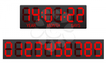 scoreboard digital countdown timer vector illustration isolated on white background