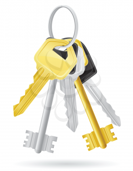 set keys door lock vector illustration isolated on white background