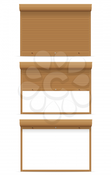 brown rolling shutters vector illustration isolated on white background