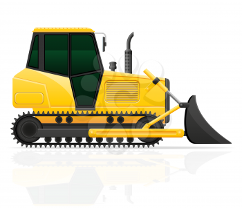 caterpillar tractor with bucket front seats vector illustration vector illustration isolated on white background