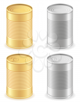 metal tin can set icons vector illustration isolated on white background