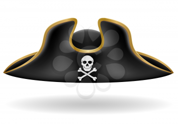 pirate hat tricorn vector illustration isolated on white background
