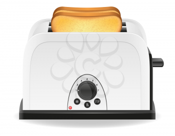 toast in a toaster vector illustration isolated on white background