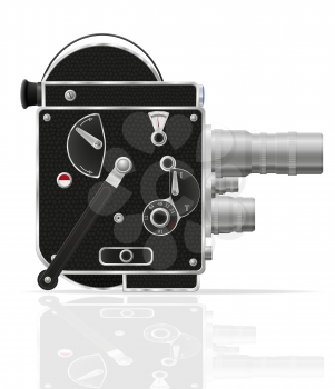 old retro vintage movie video camera vector illustration isolated on white background