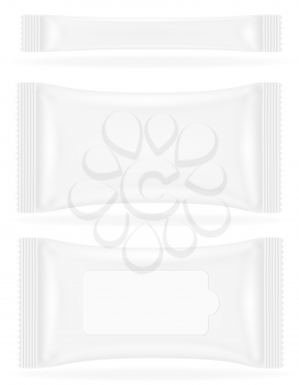 white sealed bag packing vector illustration isolated on background