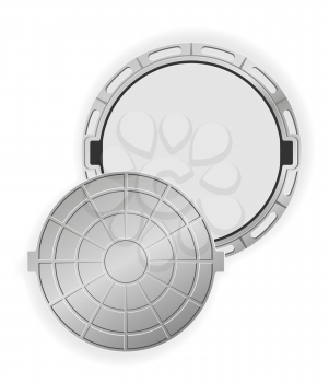 open manhole vector illustration isolated on white background