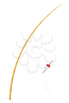 bamboo fishing rod vector illustration isolated on white background