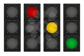 traffic lights for cars vector illustration isolated on white background