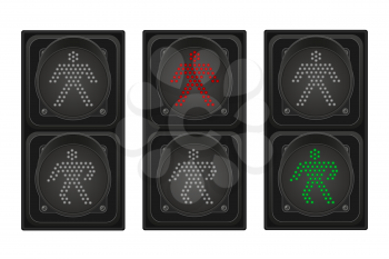 traffic light for pedestrians vector illustration isolated on white background
