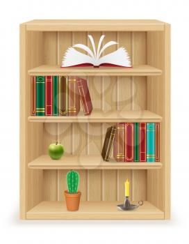 bookshelf furniture made of wood vector illustration isolated on white background
