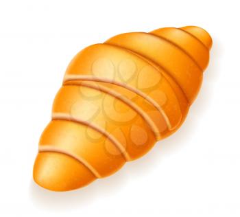 crispy croissant vector illustration isolated on white background