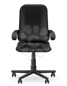 black office armchair furniture vector illustration isolated on white background