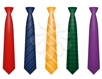 set icons colors tie for men a suit vector illustration isolated on white background