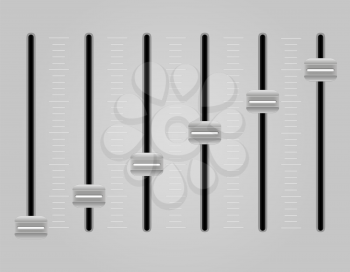 panel console sound mixer vector illustration on gray background