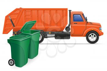 cargo truck garbage removal concept vector illustration isolated on white background