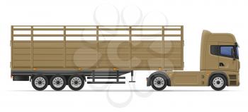 truck semi trailer for transportation of goods vector illustration isolated on white background