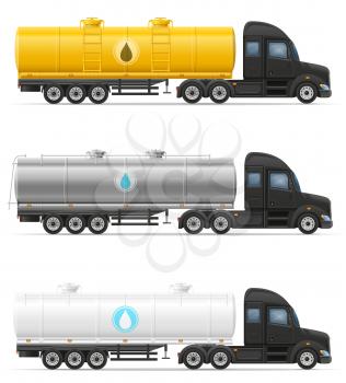 truck semi trailer delivery and transportation of tank for liquid vector illustration isolated on white background