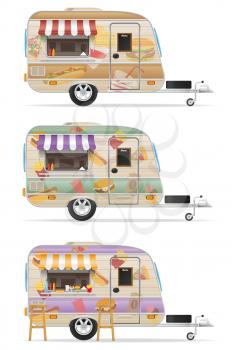 fast food trailer vector illustration isolated on white background