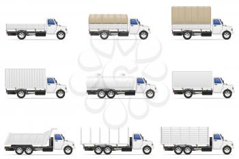 set icons trucks semi trailer vector illustration isolated on white background