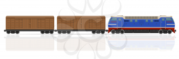 railway train with locomotive and wagons vector illustration isolated on white background