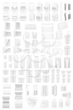white packing big set icons vector illustration isolated on background