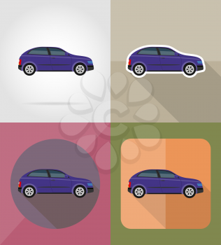 Royalty Free Clipart Image of a car transport flat icons vector illustration isolated on background