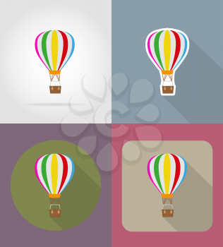 air balloon flat icons vector illustration isolated on background