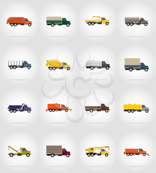 truck flat icons vector illustration isolated on background