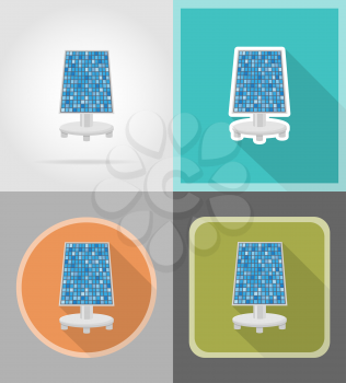 solar battery flat icons vector illustration isolated on background