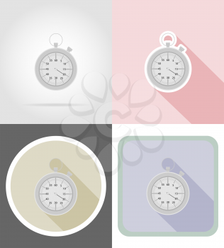 stopwatch flat icons vector illustration isolated on background