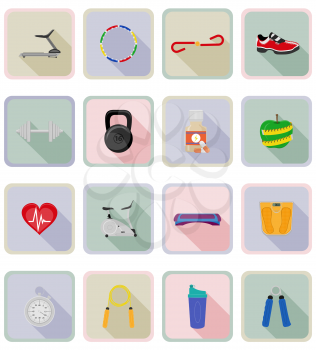 fitness flat icons vector illustration isolated on background