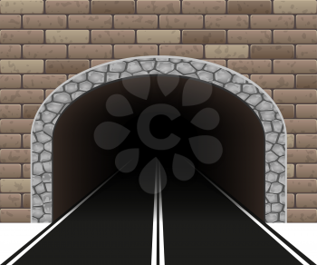 automobile road tunnel vector illustration
