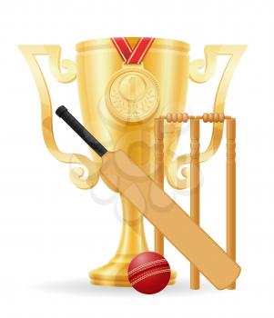 cricket cup winner gold stock vector illustration isolated on white background