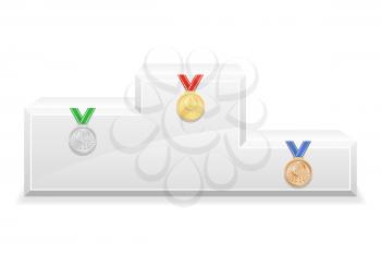 sport winner podium pedestal stock vector illustration isolated on white background