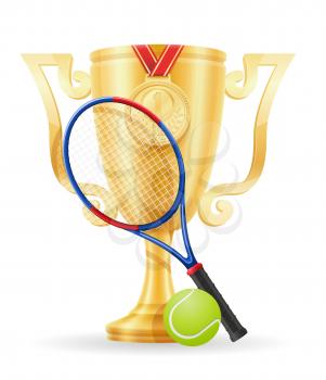 tennis cup winner gold stock vector illustration isolated on white background