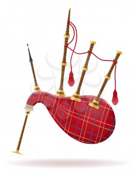 bagpipes wind musical instruments stock vector illustration isolated on white background