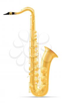 saxophone wind musical instruments stock vector illustration isolated on white background