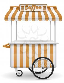 street food cart coffee vector illustration isolated on white background