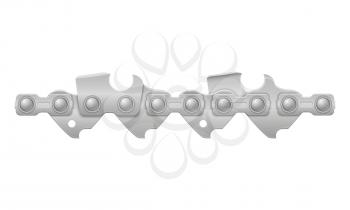 chainsaw chain metal and sharply sharpened vector illustration isolated on white background
