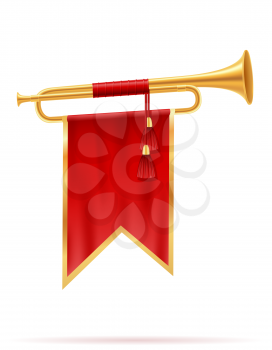 king royal golden horn vector illustration isolated on white background
