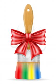 art creative paint brush concept with a bow vector illustration isolated on background