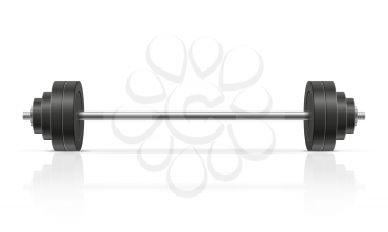 metal barbell for muscle building in gym vector illustration at gray background