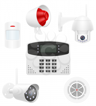 home security system set icons vector illustration vector illustration isolated on white background
