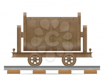 mining trolley cart vector illustration isolated on white background