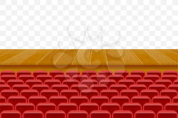 theater stage in the hall with seats for spectators vector illustration isolated on transparent background